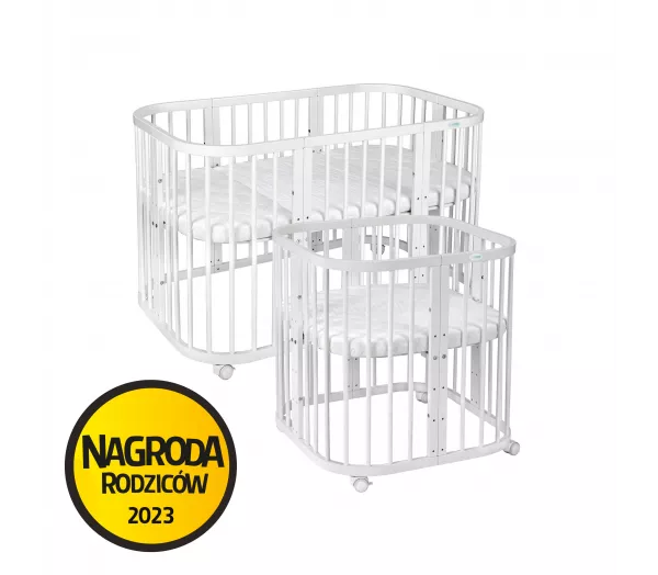 BIAŁE Łóżeczko 7w1 dla Dziecka – Wielofunkcyjny Mebel