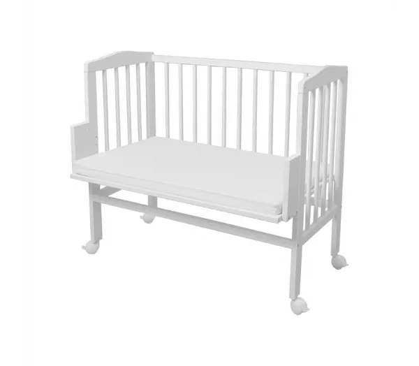 Łóżeczko dostawne 2w1 + materac BIAŁE