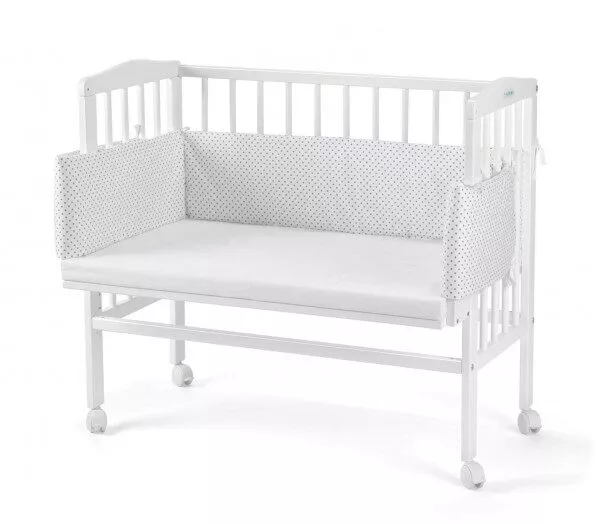Łóżeczko dostawne 2w1 z osłonką BIAŁE