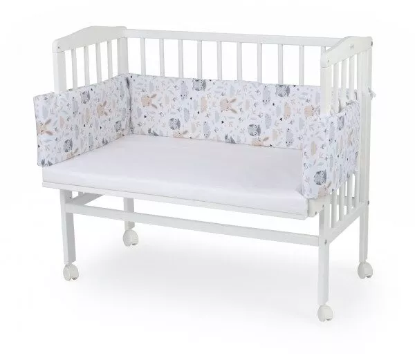 Łóżeczko dostawne 2w1 z osłonką BIAŁE