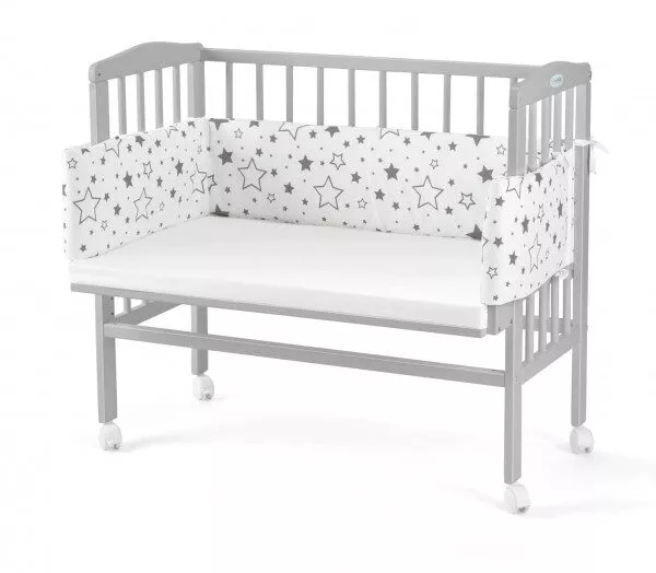 Łóżeczko dostawne 2w1 z osłonką SZARE