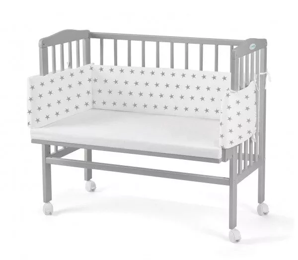Łóżeczko dostawne 2w1 z osłonką SZARE