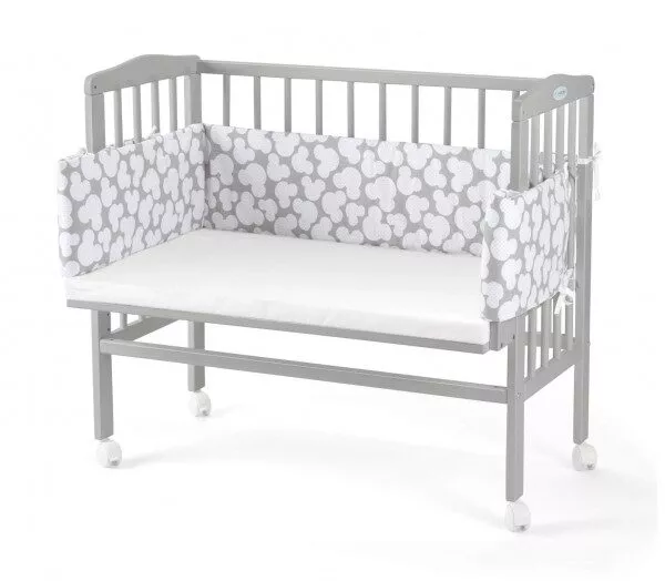 Łóżeczko dostawne 2w1 z osłonką SZARE
