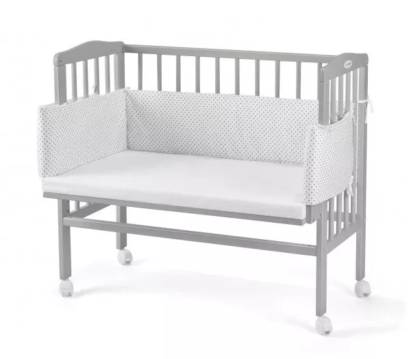 Łóżeczko dostawne 2w1 z osłonką SZARE