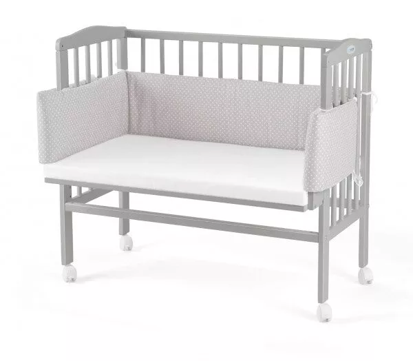 Łóżeczko dostawne 2w1 z osłonką SZARE