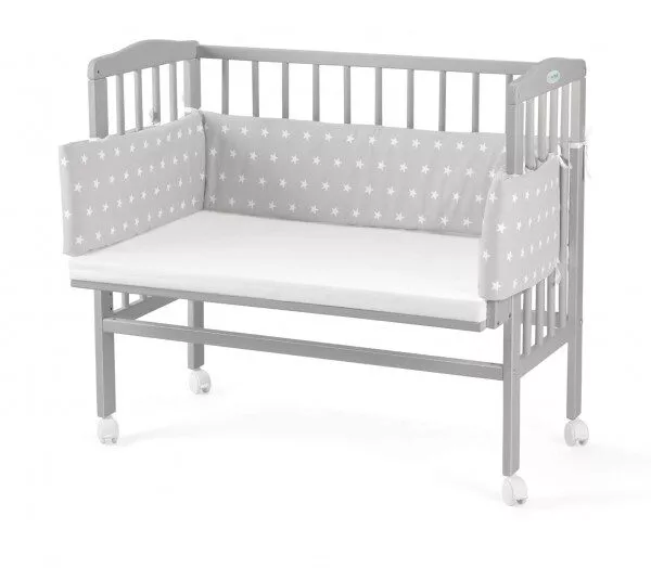 Łóżeczko dostawne 2w1 z osłonką SZARE