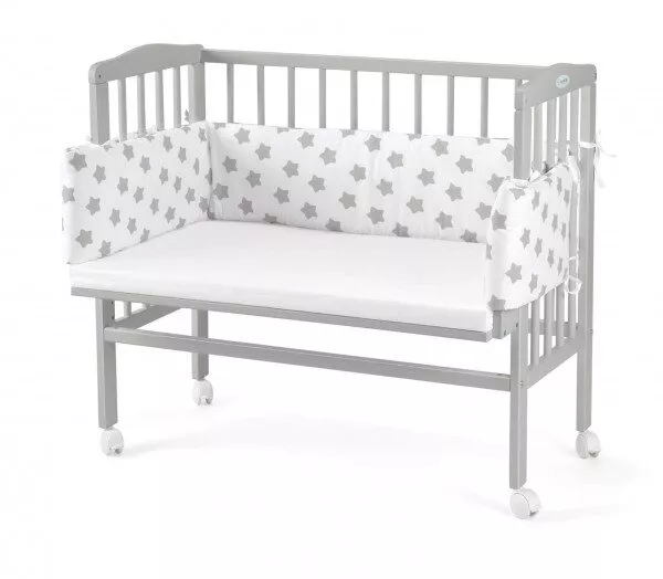 Łóżeczko dostawne 2w1 z osłonką SZARE