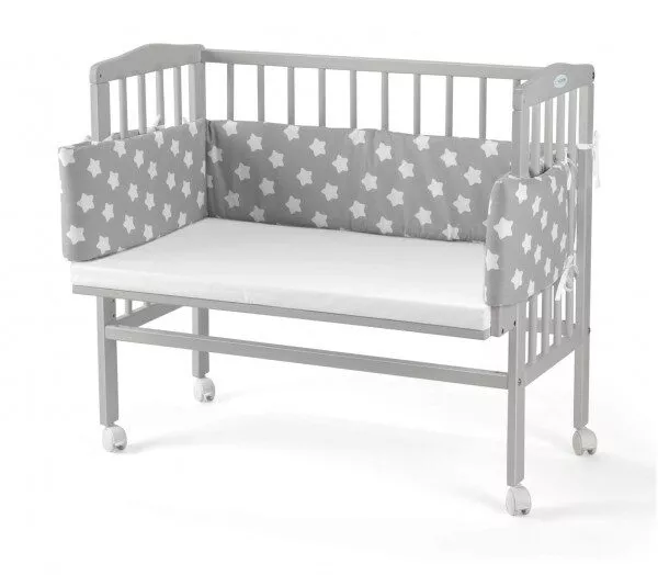 Łóżeczko dostawne 2w1 z osłonką SZARE