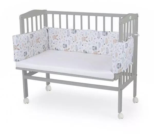 Łóżeczko dostawne 2w1 z osłonką SZARE