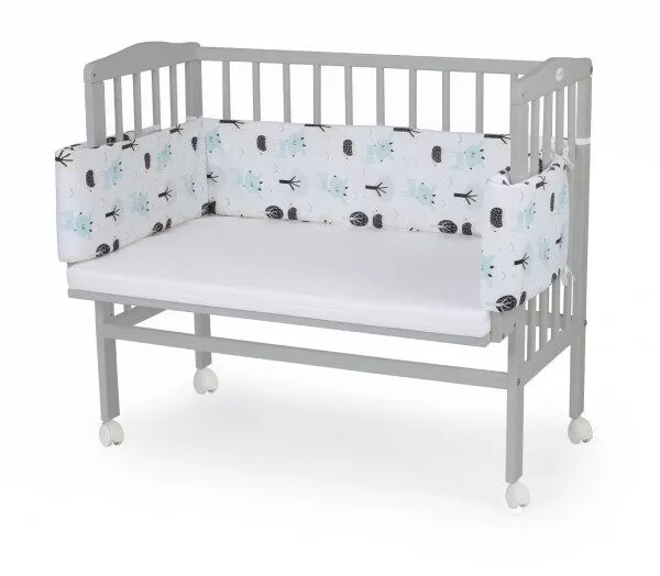 Łóżeczko dostawne 2w1 z osłonką SZARE