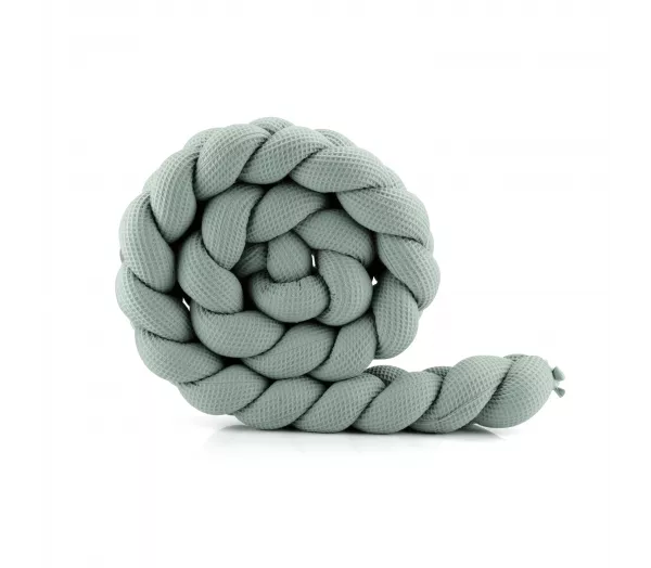 Warkocz, ochraniacz do łóżeczka 210 cm zgaszona zieleń