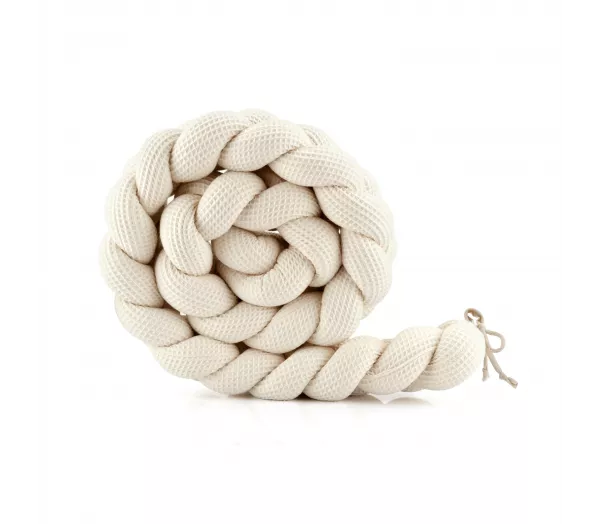 Warkocz, ochraniacz do łóżeczka 210 cm beż