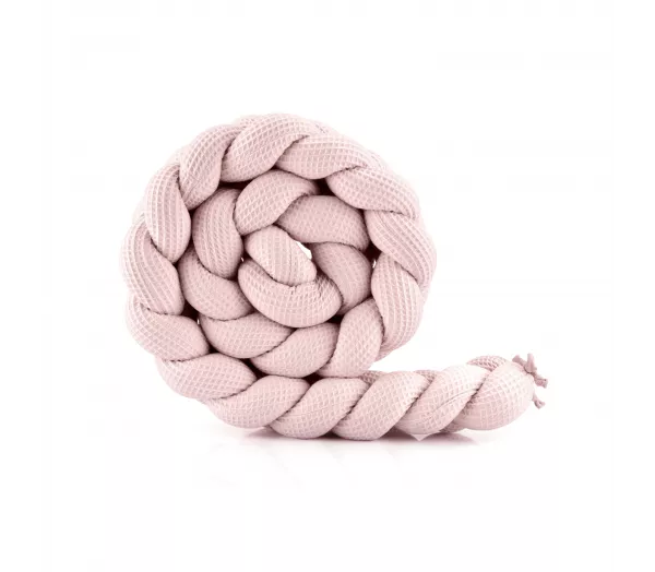 Warkocz, ochraniacz do łóżeczka 210 cm jasny róż