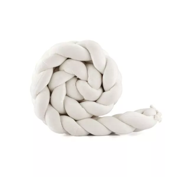 Welurowy Warkocz Do Łóżeczka 210 cm Ecru