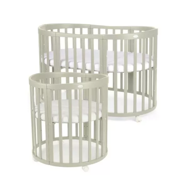 Oliwkowe Łóżeczko Owal 7w1 dla Dziecka – Wielofunkcyjny Mebel