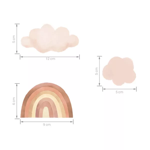 Mini tęcze beżowe – Naklejki na ścianę