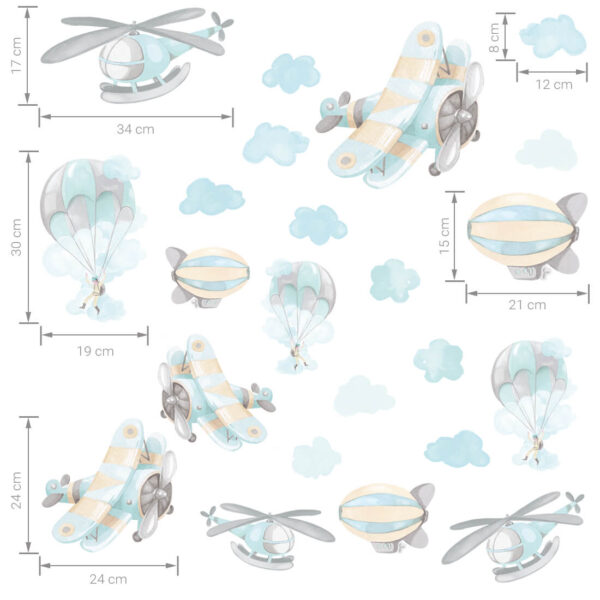 Samoloty – Naklejki na ścianę