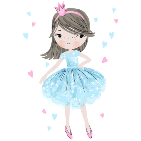 Księżniczka niebieska – Naklejki na ścianę