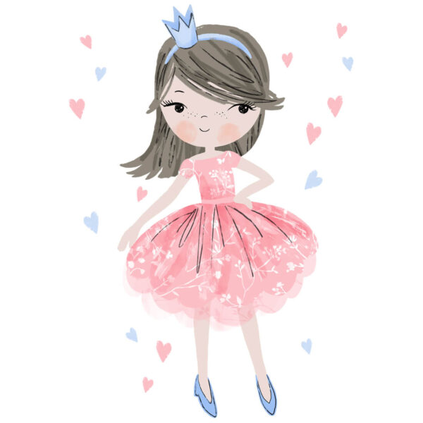 Księżniczka różowa – Naklejki na ścianę