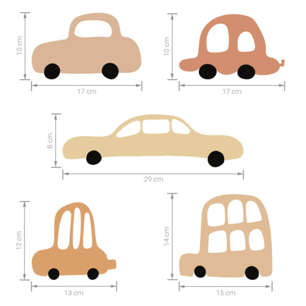 Autka boho I – Naklejki na ścianę