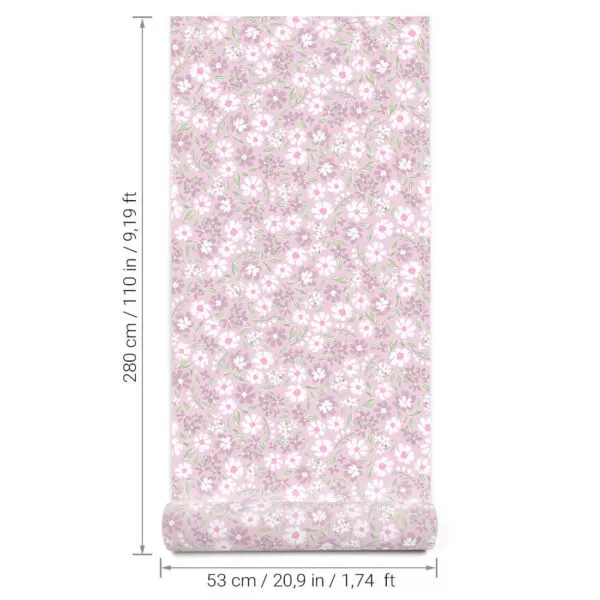 Tapeta Stokrotki – różowa