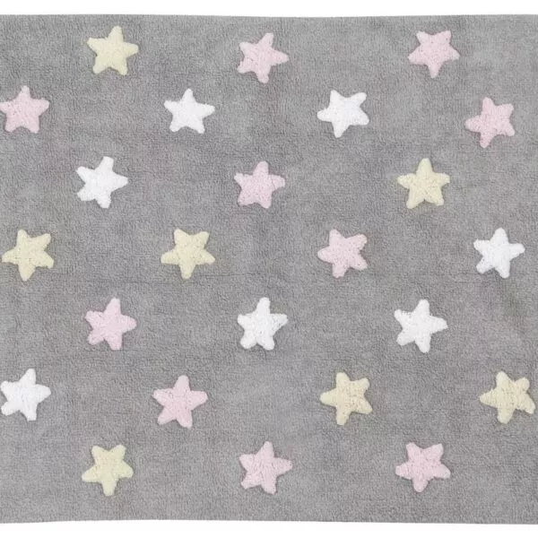 Dywan bawełniany Tricolor Star Gris/Rosa 120 x 160 cm