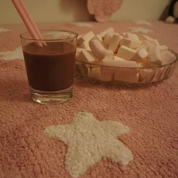 Dywan bawełniany Pink Stars White 120 x 160 cm