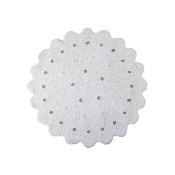 Dywan bawełniany Galletita Blanco/White Ø 140 cm