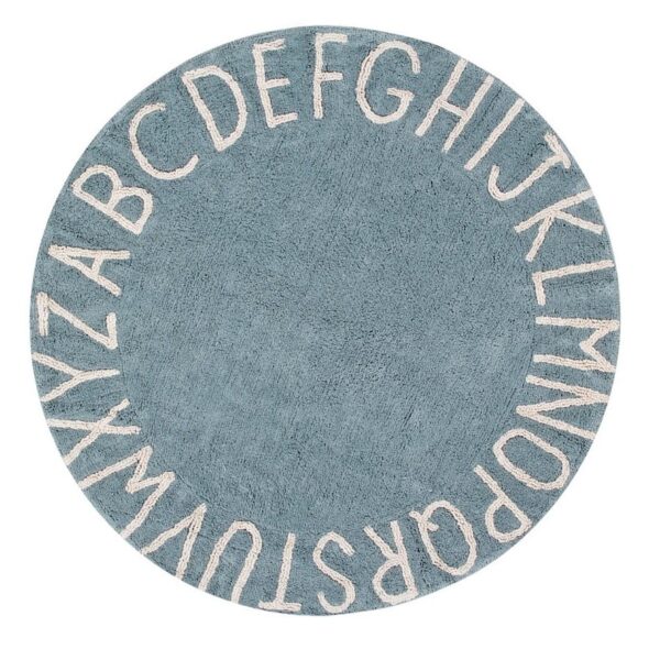Dywan bawełniany Round ABC Vintage Azul Natural Ø 150 cm