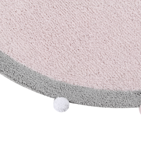 Dywan bawełniany Bubbly Soft Pink Ø 120 cm
