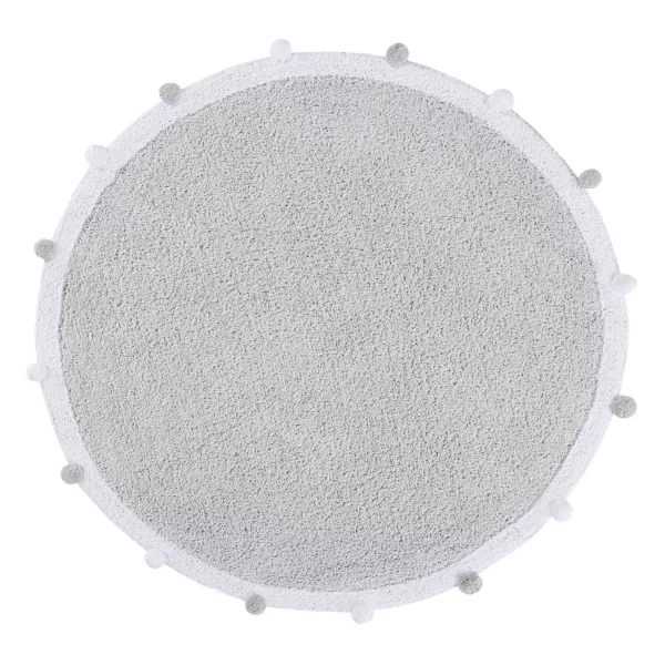 Dywan bawełniany Bubbly Light Grey Ø 120 cm