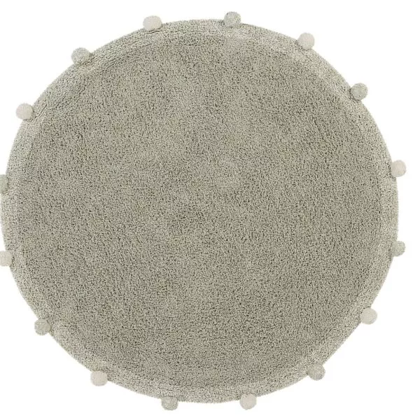 Dywan bawełniany Bubbly Olive Natural Ø120 cm