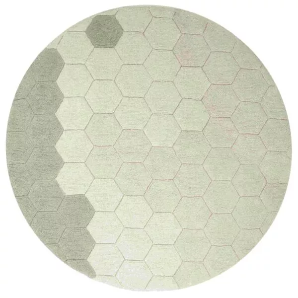 Dywan bawełnainy okrągły Ø 140 , Round Honeycomb Blue Sage, Planet Bee