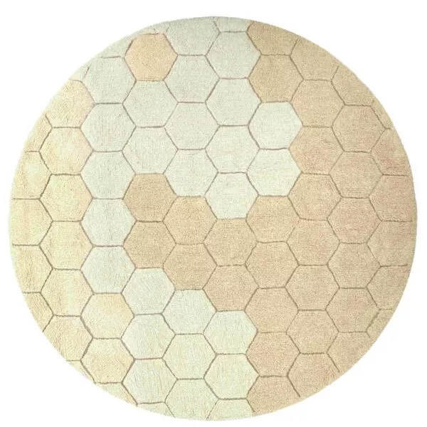 Dywan bawełnainy okrągły Ø 140, Honeycomb golden, Planet Bee