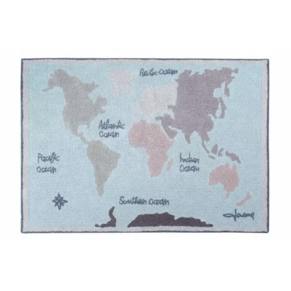 Dywan Bawełniany Vintage Map, 200x300 cm, Maxi Rugs