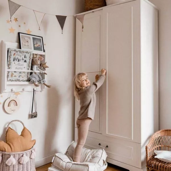 Ines elegant white szafa 2-drzwiowa tall