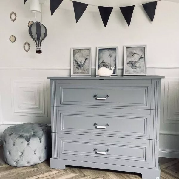 Ines neutral gray komoda 3-szufladowa