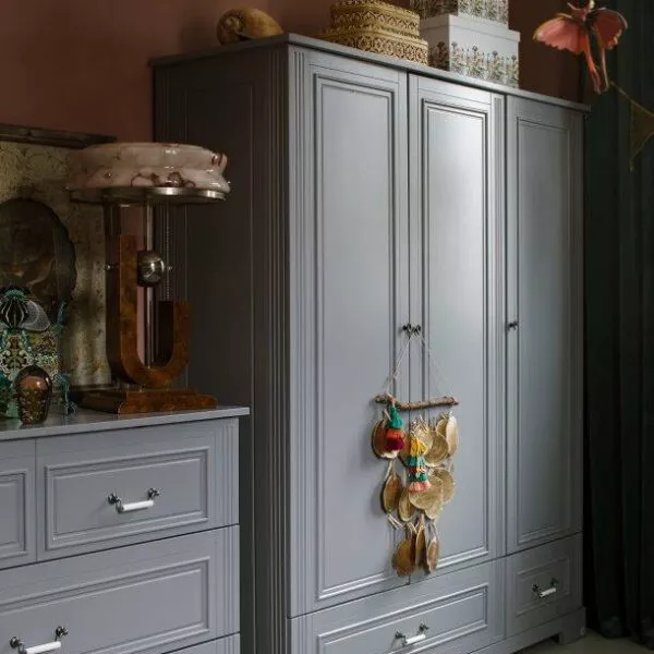 Ines neutral gray szafa 3-drzwiowa