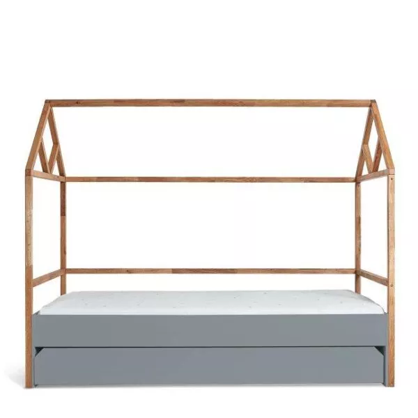 Łóżeczko domek 90x200 lotta gray z szufladą wielofunkcyjną