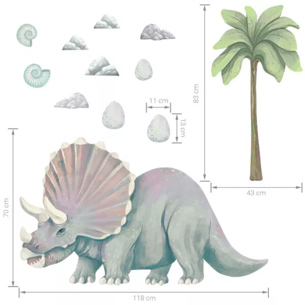 Dinozaur triceratops XXL – Naklejki na ścianę
