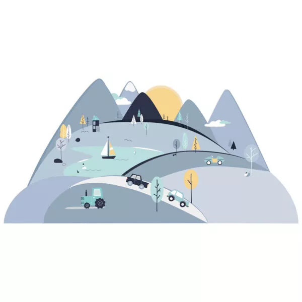 Góry niebieskie L – Naklejki na ścianę