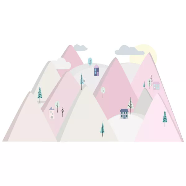 Góry różowe S – Naklejki na ścianę