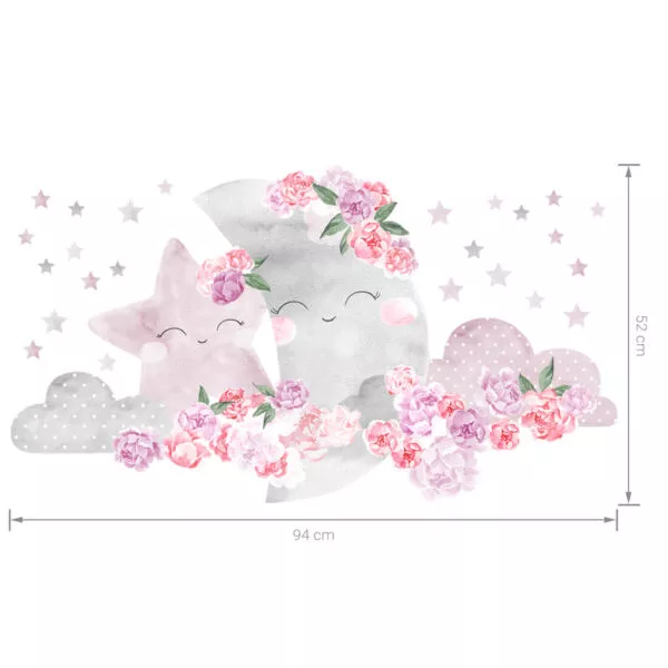 Księżyc różowy – Naklejki na ścianę