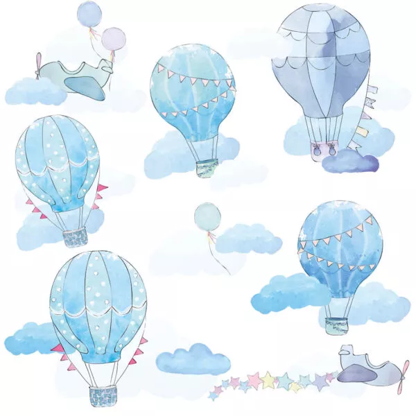 Balony błękitne – Naklejki na ścianę