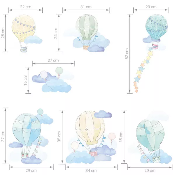 Balony miętowe – Naklejki na ścianę