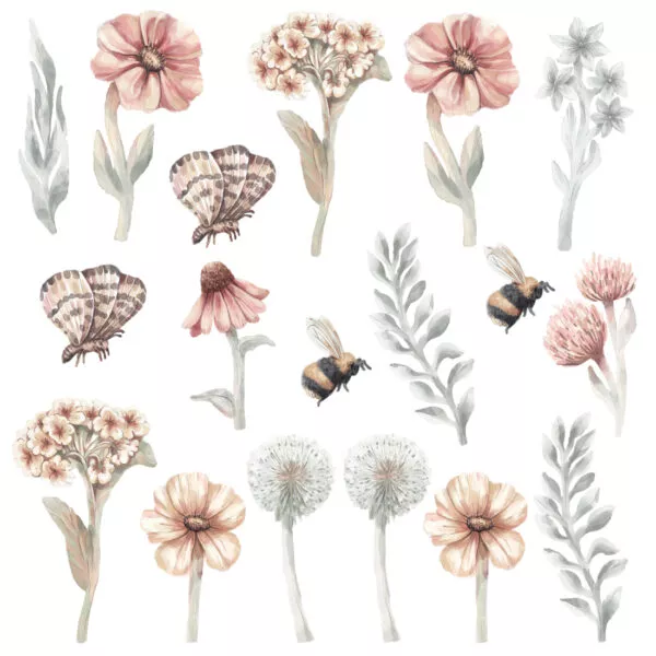 Polne kwiaty zestaw II – Naklejki na ścianę