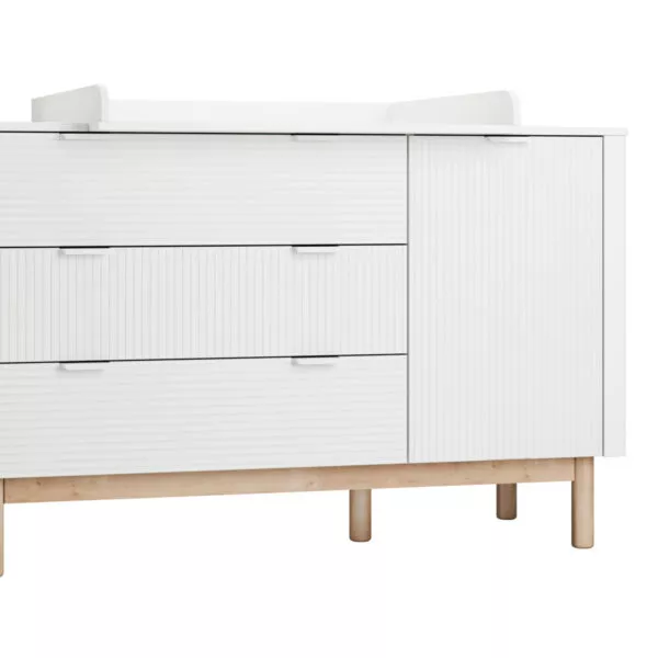 Miloo - komoda 3 szuflady +1 drzwi biała