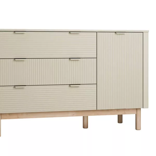 Miloo - komoda 3 szuflady +1 drzwi szampański