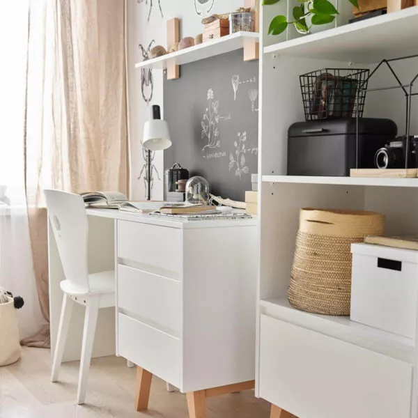 Swing - regał wysoki biały