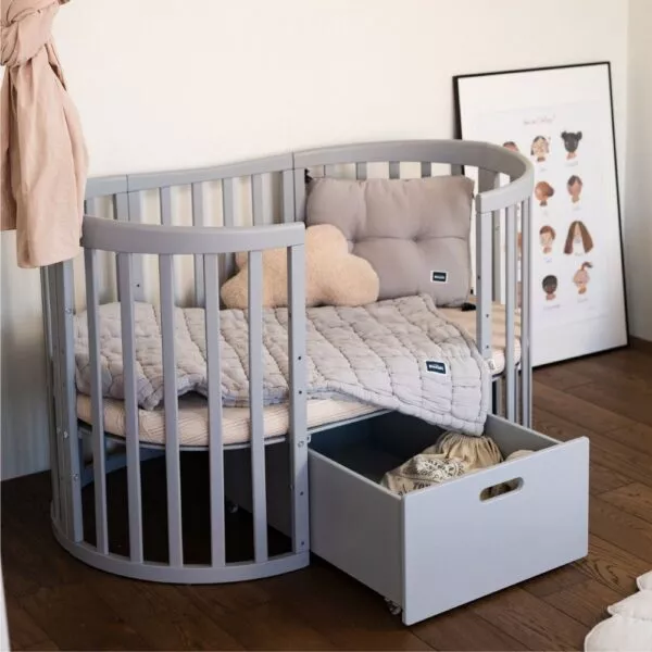 Szuflada do Łóżeczka 7w1 Szara – Wykorzystaj miejsce